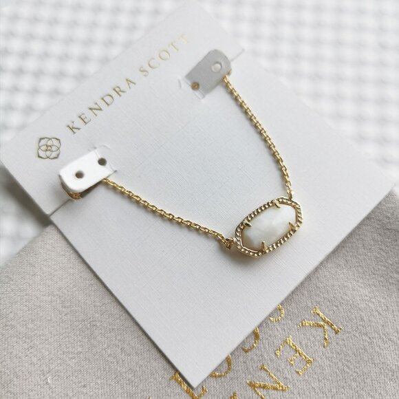 Kendra Scott Gold Ivory Pearl Elisa Necklace NEW - Picture 3 of 4